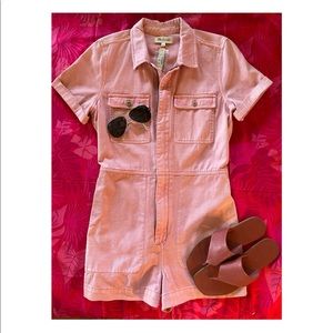 MADEWELL Pink Denim Romper 🍧